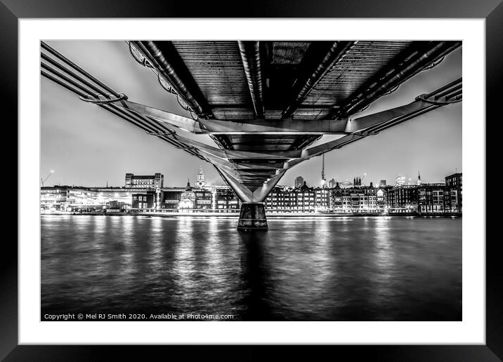 "London's Monochrome Symphony" Framed Mounted Print by Mel RJ Smith