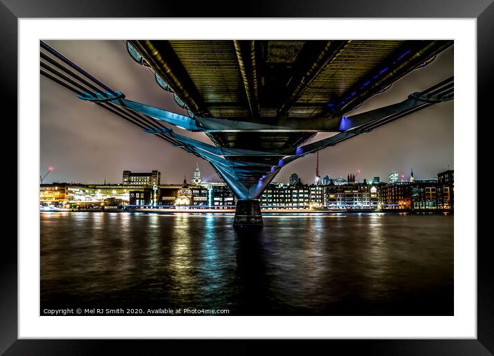 "Vibrant Symphony under the Millennium Bridge" Framed Mounted Print by Mel RJ Smith