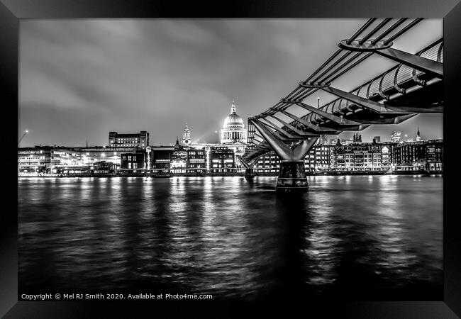 "Twilight Serenade: St. Paul's Cathedral and the M Framed Print by Mel RJ Smith