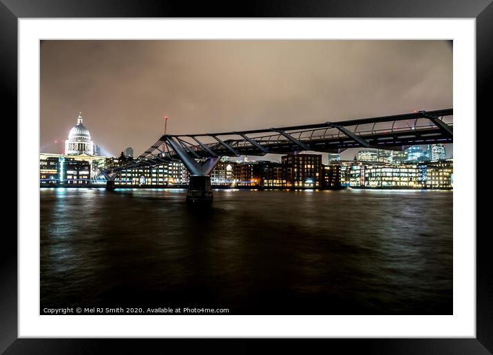 "Glistening Together: Millennium Bridge and St. Pa Framed Mounted Print by Mel RJ Smith