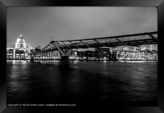 "London's Serene Monochrome: St. Paul's Cathedral  Framed Print by Mel RJ Smith
