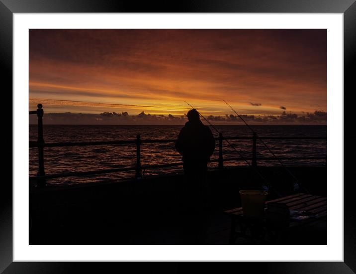 "Sunrise Serenity: A Fisherman's Morning Catch" Framed Mounted Print by Mel RJ Smith