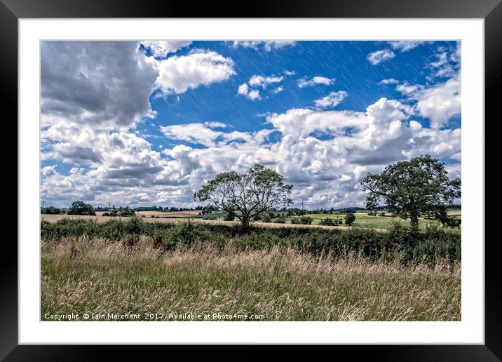 Rain Shower over Leicestershire Framed Mounted Print by Iain Merchant