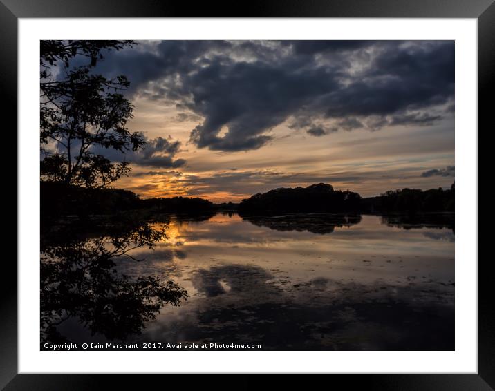 Sunset over Swithland Framed Mounted Print by Iain Merchant