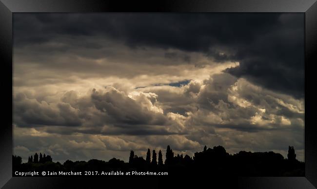 Cloudscape Warning Framed Print by Iain Merchant