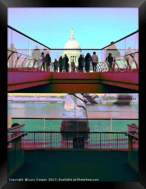 St Paul's and Millennium Bridge Framed Print by Lucy Cooper