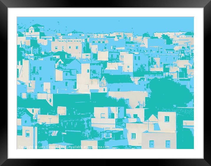 Vejer houses Framed Mounted Print by Lucy Cooper