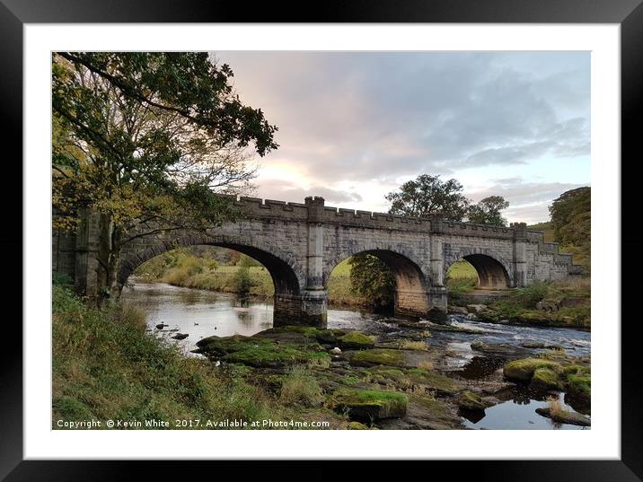 Bridge at Bolton Abbey Framed Mounted Print by Kevin White