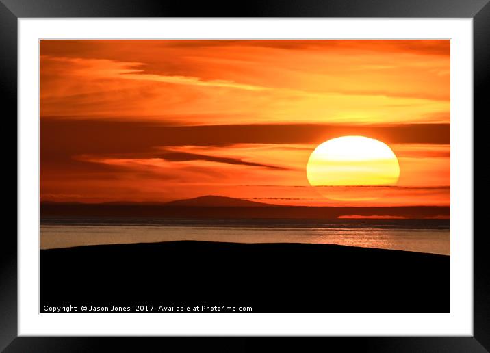 Isle of Anglesey View of Ireland Mountains Sunset Framed Mounted Print by Jason Jones
