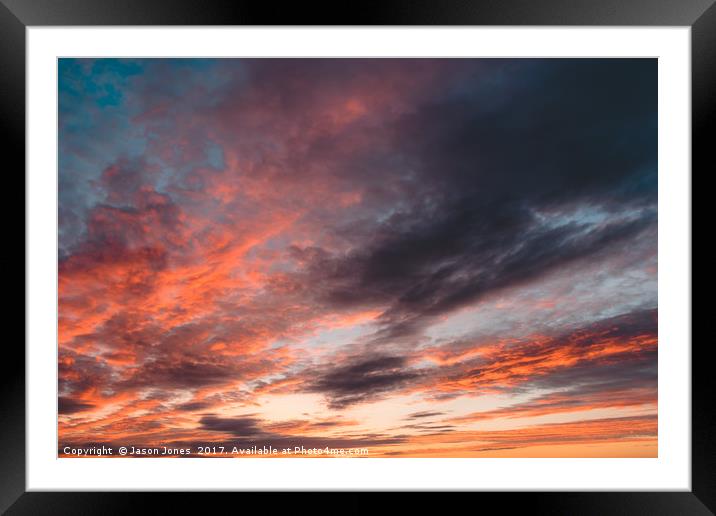 Colourful Sunset Clouds - Anglesey, North Wales Framed Mounted Print by Jason Jones