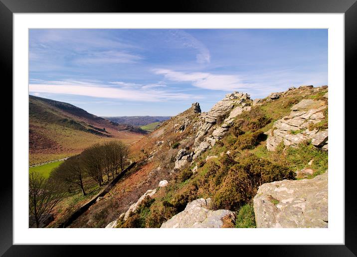 Valley of the Rocks Exmoor Framed Mounted Print by Simon J Beer