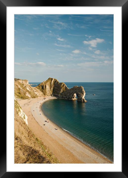 A portrait of Durdle Door, Dorset Framed Mounted Print by Simon J Beer