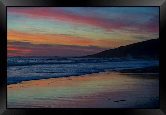 Rest Bay Sunset Framed Print by Emma Woodhouse