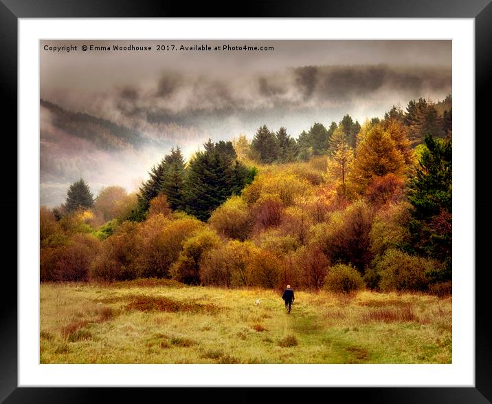 AUTUMN WALK IN THE VALLEYS Framed Mounted Print by Emma Woodhouse