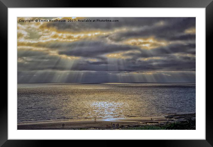 Southerndown Sun Rays Framed Mounted Print by Emma Woodhouse