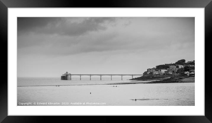 Clevedon in the Rain Framed Mounted Print by Edward Kilmartin