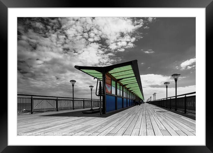 Boscombe Pier Selective Colour Framed Mounted Print by Sarah Smith