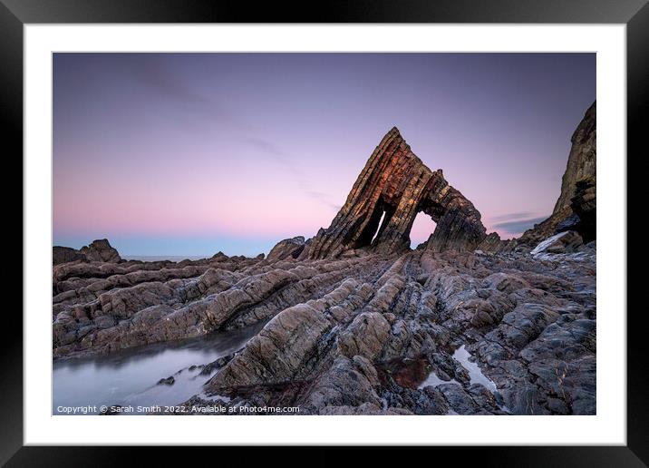 Blackchurch Rock Sunset Framed Mounted Print by Sarah Smith