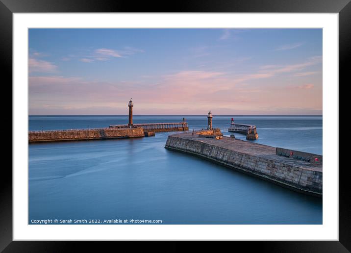 Whitby Harbour Sunrise Framed Mounted Print by Sarah Smith