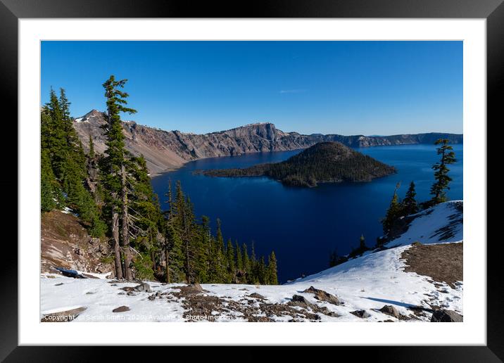 Crater Lake National Park Framed Mounted Print by Sarah Smith