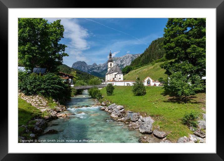Ramsau bei Berchtesgaden church Framed Mounted Print by Sarah Smith