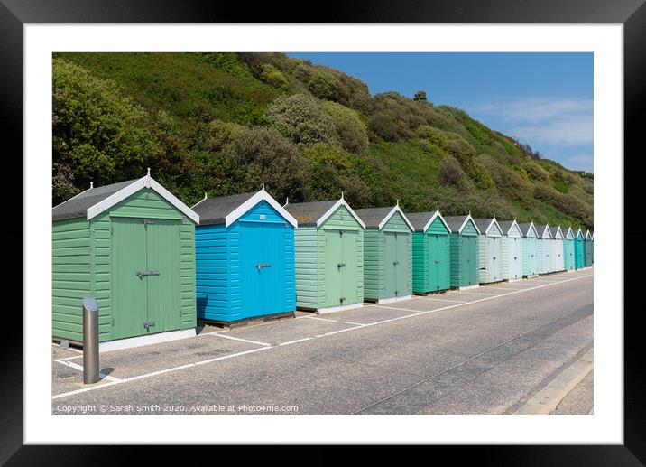 Bournemouth Beach Huts  Framed Mounted Print by Sarah Smith