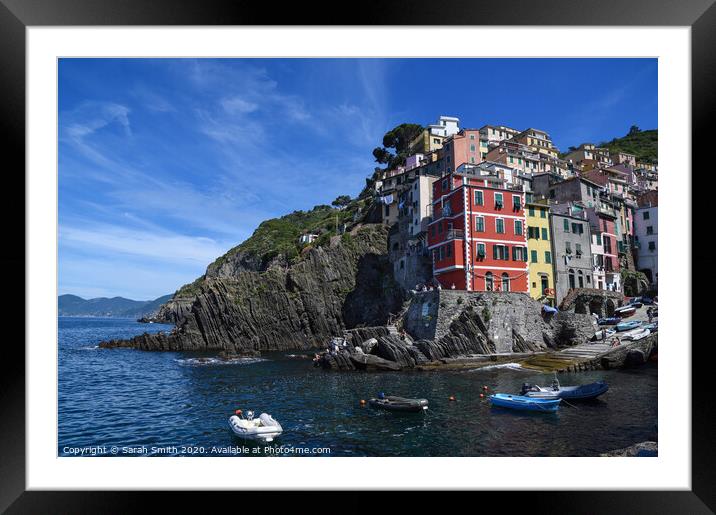 Riomaggiore in the Cinque Terre Framed Mounted Print by Sarah Smith