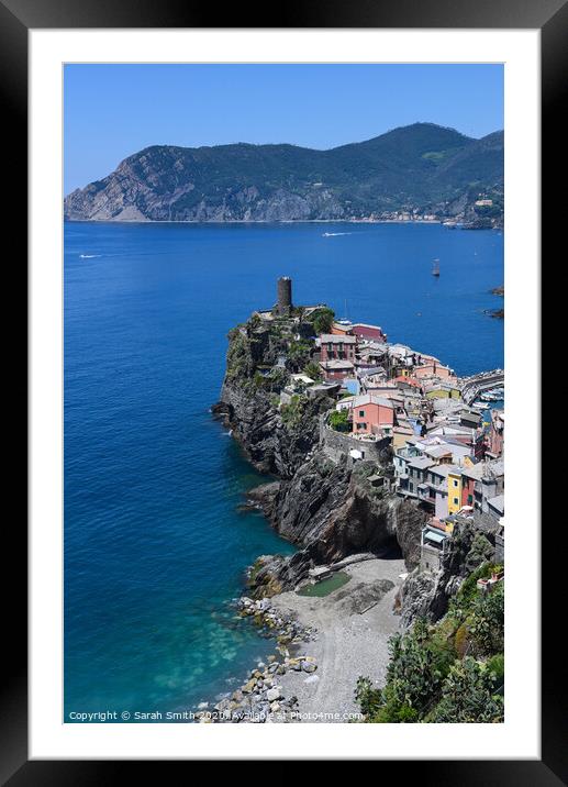 View over Vernazza Framed Mounted Print by Sarah Smith