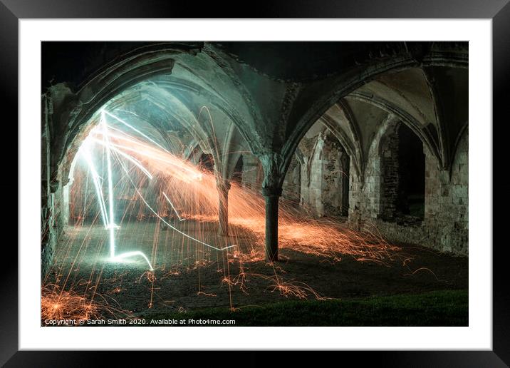 Lighting up Waverley Abbey Framed Mounted Print by Sarah Smith