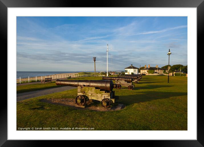 Cannons at Gun Hill, Southwold Framed Mounted Print by Sarah Smith