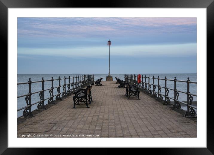 Swanage Jetty Sunset Framed Mounted Print by Sarah Smith