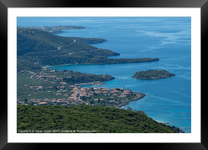 Kardamyli Town  Framed Mounted Print by Sarah Smith