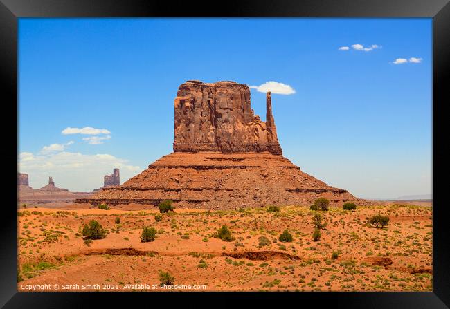 West Mitten Butte Monument Valley Framed Print by Sarah Smith