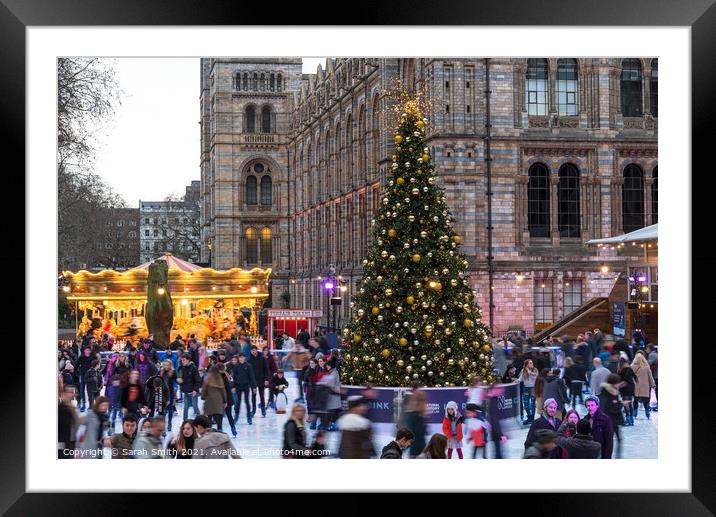 Natural History Museum Ice Rink Framed Mounted Print by Sarah Smith