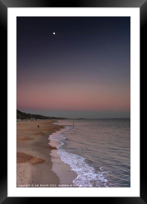 Boscombe beach blue hour Framed Mounted Print by KB Photo