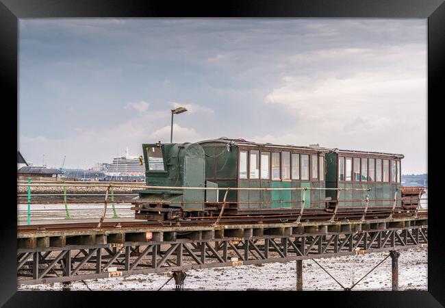 Hythe Pier Railway Train, UK Framed Print by KB Photo