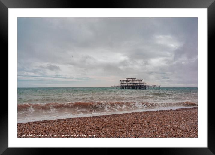 Dramatic sky over West Pier in Brighton Framed Mounted Print by KB Photo