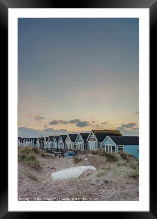Hengistbury beach huts during sunset Framed Mounted Print by KB Photo