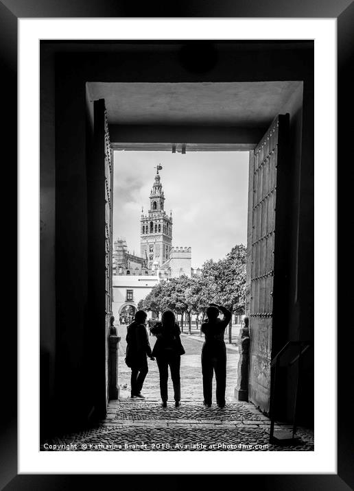 Taking photographs of the Giralda in Seville Framed Mounted Print by KB Photo
