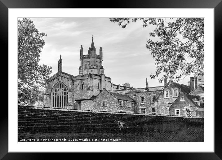 Monochrome of Winchester College Framed Mounted Print by KB Photo