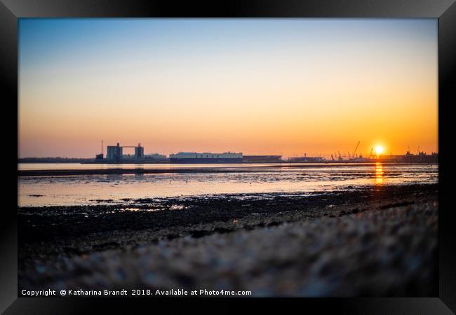 Sunset over Southampton Water, England, UK Framed Print by KB Photo
