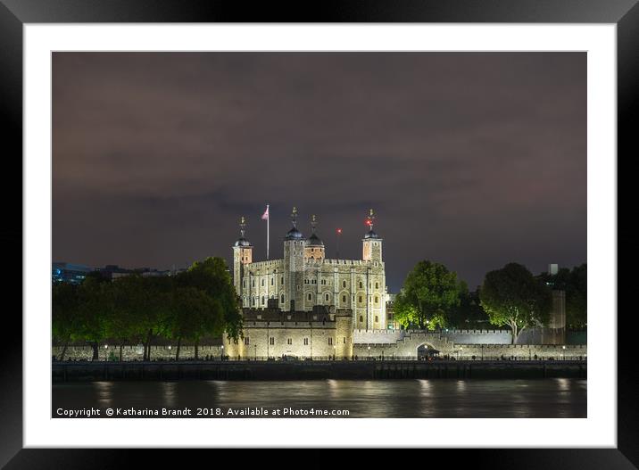 The Tower of London by night, England, UK Framed Mounted Print by KB Photo