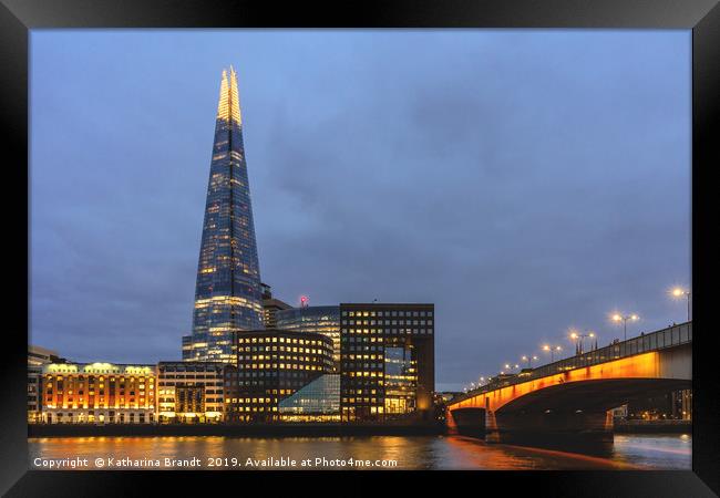 The Shard in London blue hour Framed Print by KB Photo