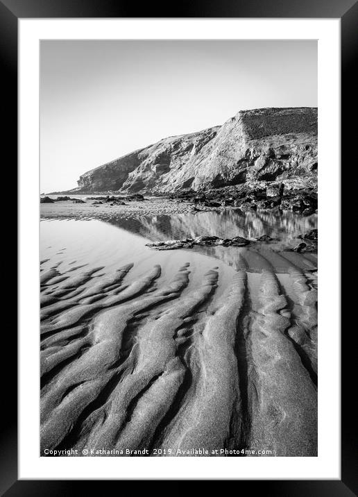 Sand ripples at Tregardock Beach Framed Mounted Print by KB Photo