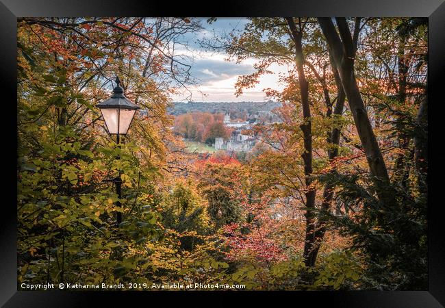 Autumnal view from St Giles Hill in Winchester Framed Print by KB Photo