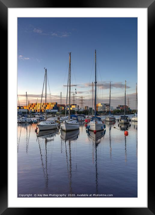 Totton and Eling marina sunset Framed Mounted Print by KB Photo