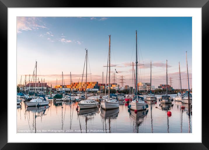 Golden Hour at Totton and Eling Marina Framed Mounted Print by KB Photo