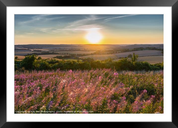 Sunset over Butser Hill, South Downs Framed Mounted Print by KB Photo