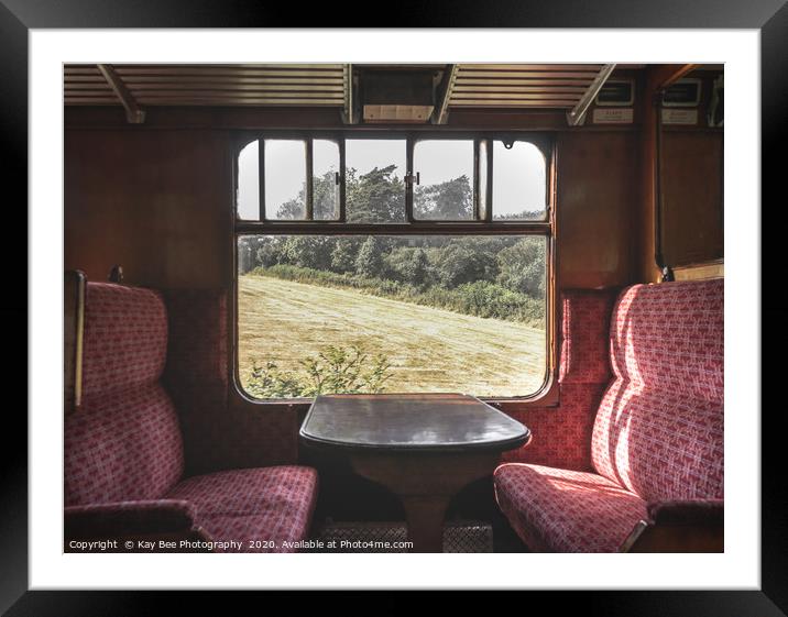 Inside an English vintage steam train carriage Framed Mounted Print by KB Photo