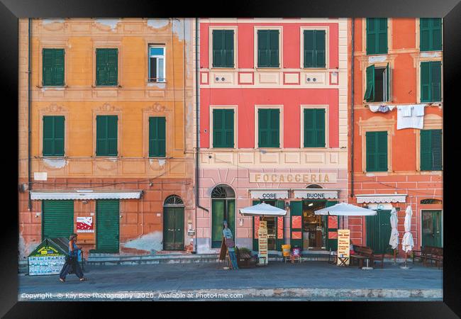 Colourful house facades in Camogli beautiful Italy Framed Print by KB Photo